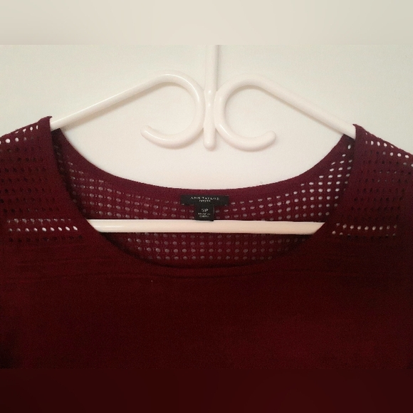 Ann Taylor burgundy peplum sweater - Picture 4 of 16